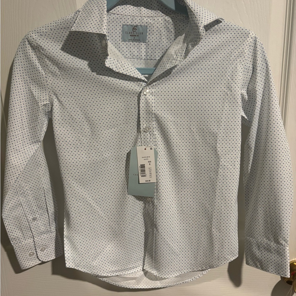 Class Club White and Blue Patterned Shirt